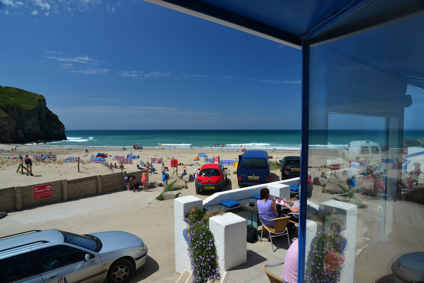 [ Porthtowan Beach, seen from the Blue Bar ]