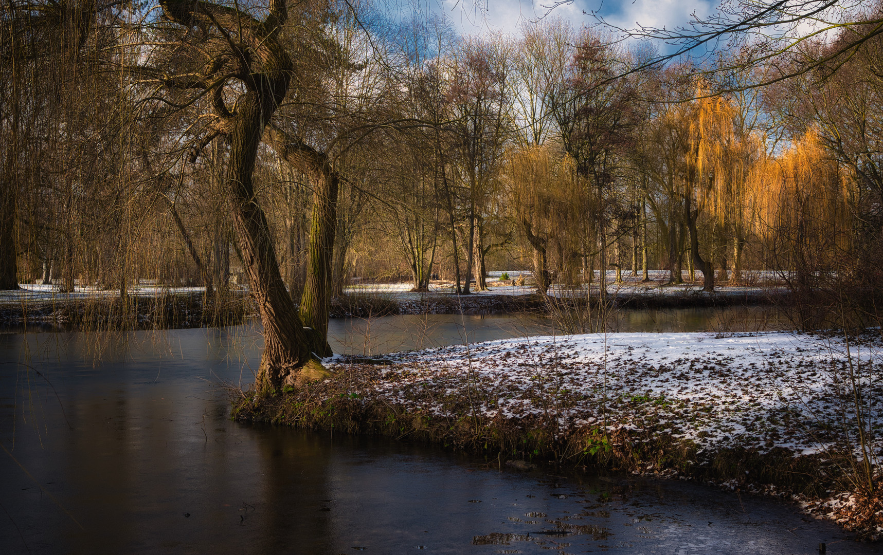 Portikusteich im Winter