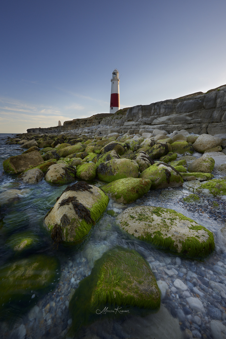 Portland Bill Leuchtturm bei Ebbe