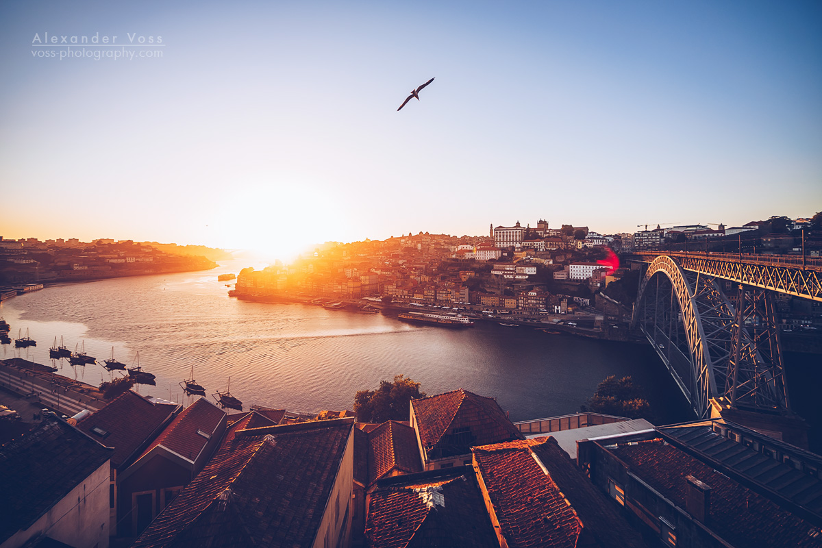 Porto - Panorama im Sonnenuntergang