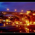 Porto - Ponte Louis I., der Douro und die Ribeira in der blauen Stunde