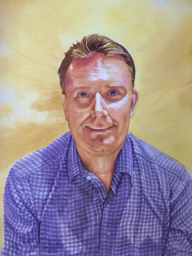 Portrait (Auftragsarbeit) Aquarell auf Bütten, 70 cm x 50 cm