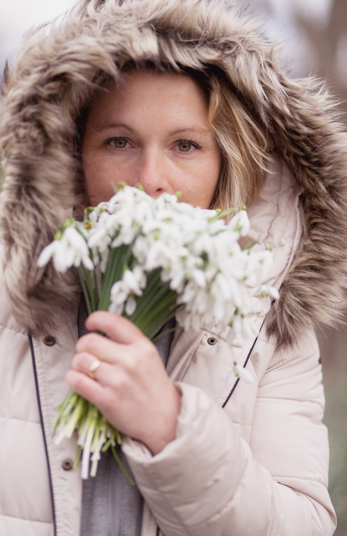 Portrait bei Wind und eises Kälte