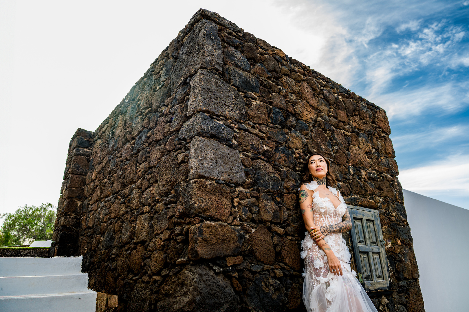 Portrait der Braut bei einer Hochzeit auf den Kanaren