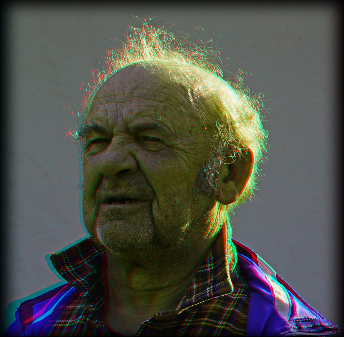 Portrait eines älteren Herrn  (3D-Anaglyphe)