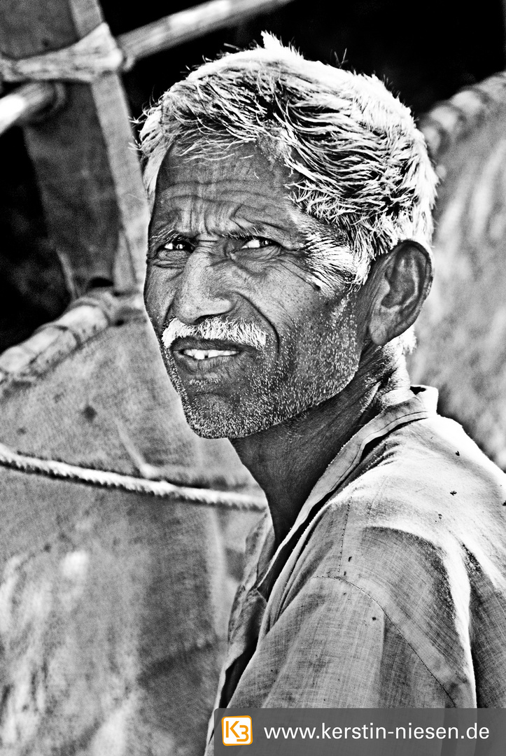 Portrait eines Bauern in Indien