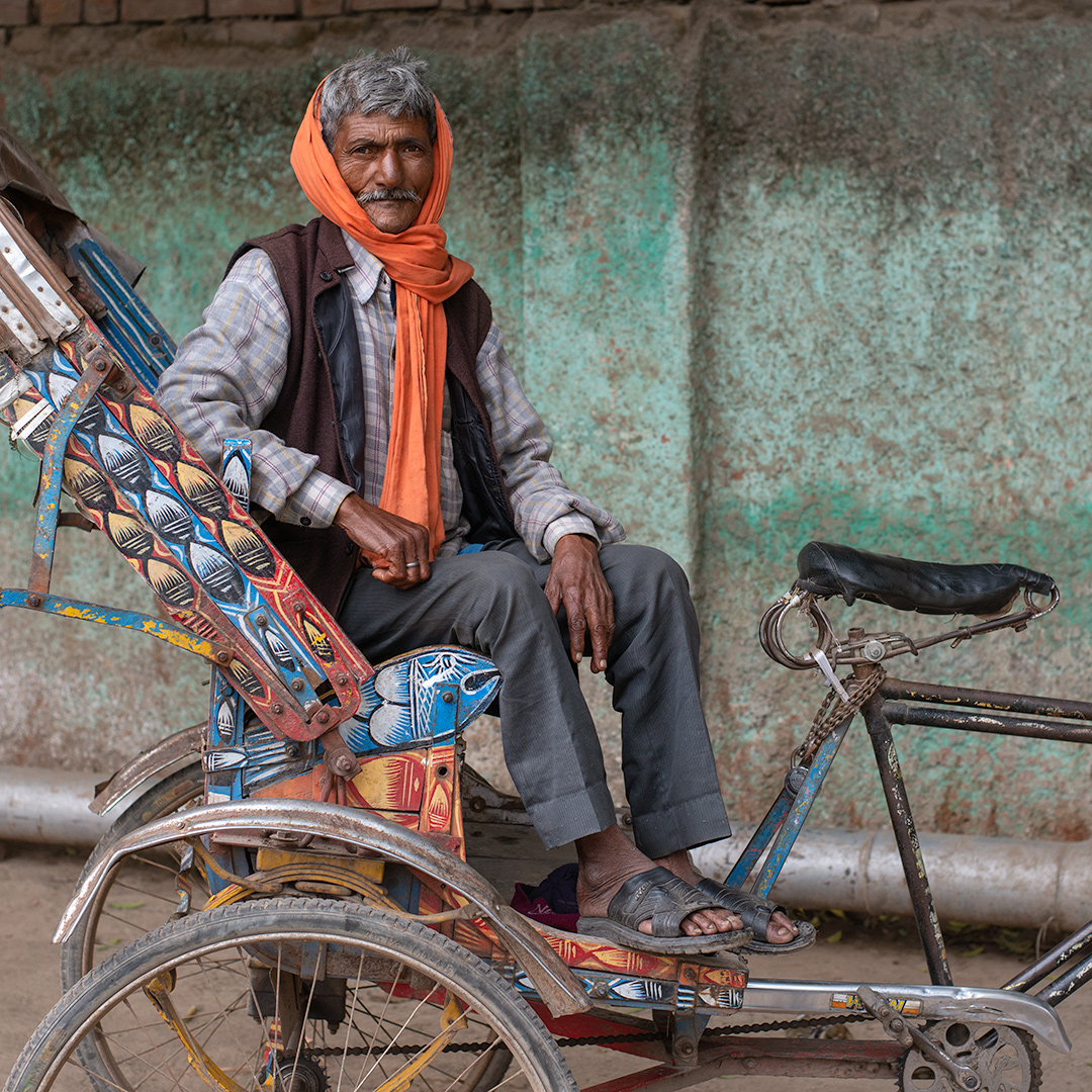 Portrait eines Rickshaw-Fahrers