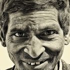 Portrait eines Rikschafahrers in Indien