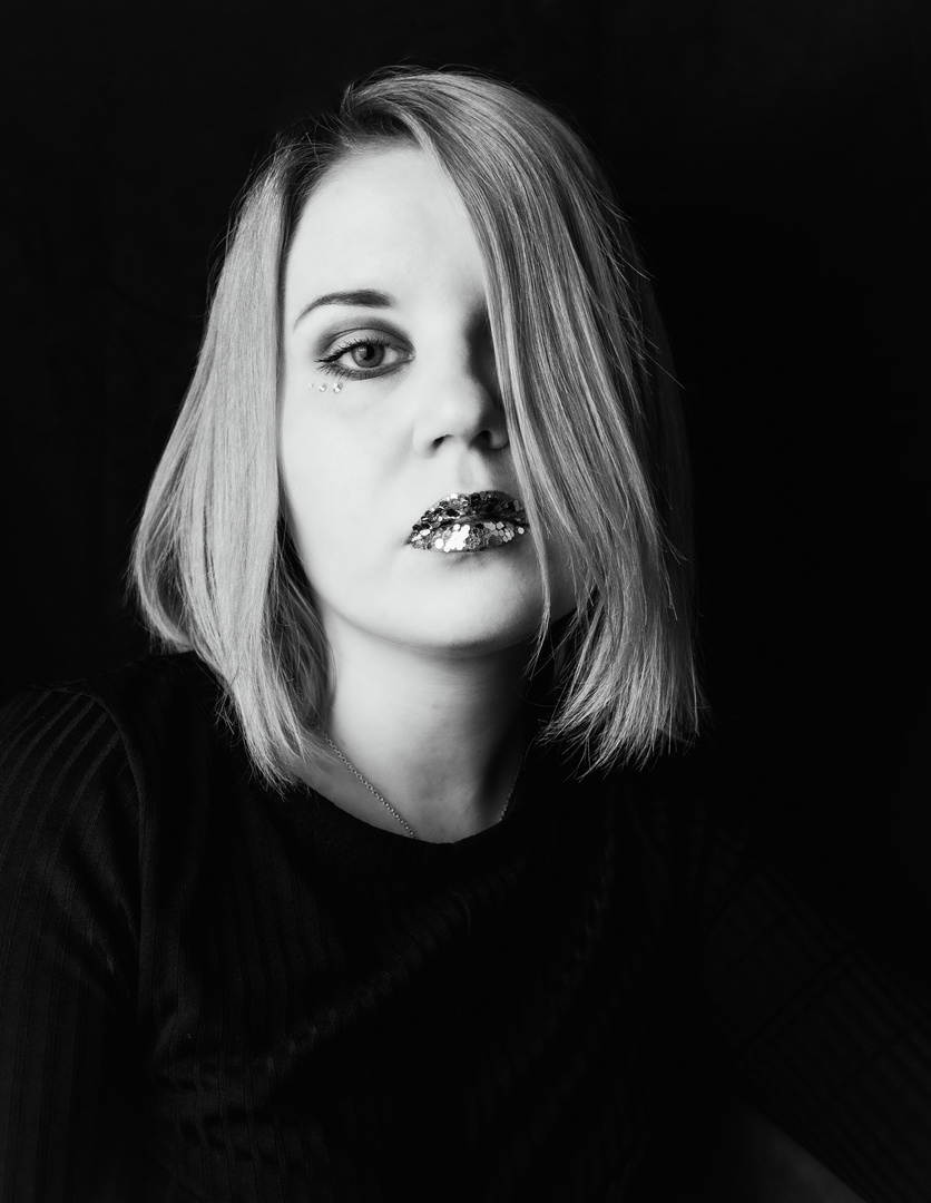 Portrait in schwarz-weiß 