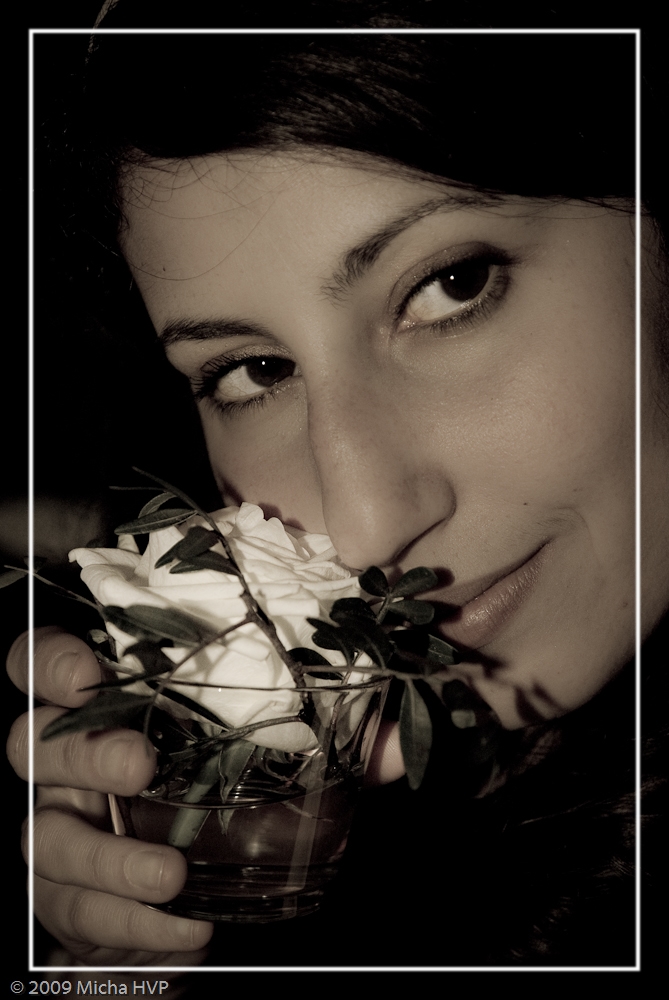 Portrait L mit Blume