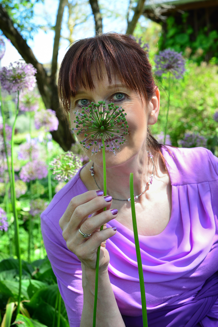 Portrait mit Blümchen