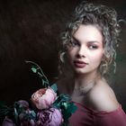 Portrait mit Blumen