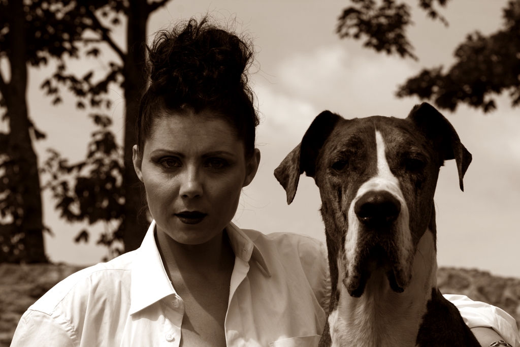 Portrait mit Hund