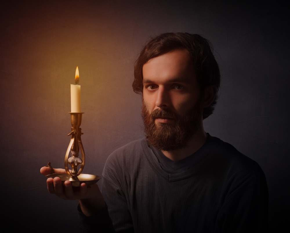 Portrait mit Kerze Foto & Bild portrait, portraitfotografie männer