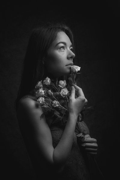 Portrait mit Rosen