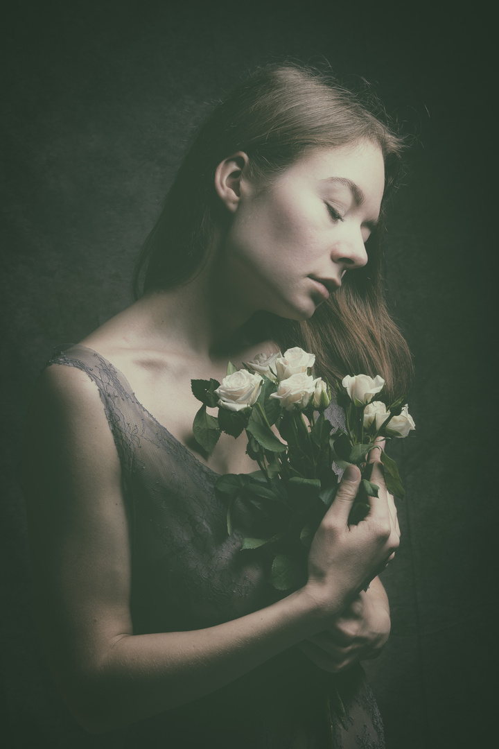 Portrait mit Rosen