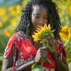 Portrait mit Sonennblumen