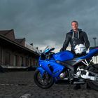 Portrait of a young motorcyclist