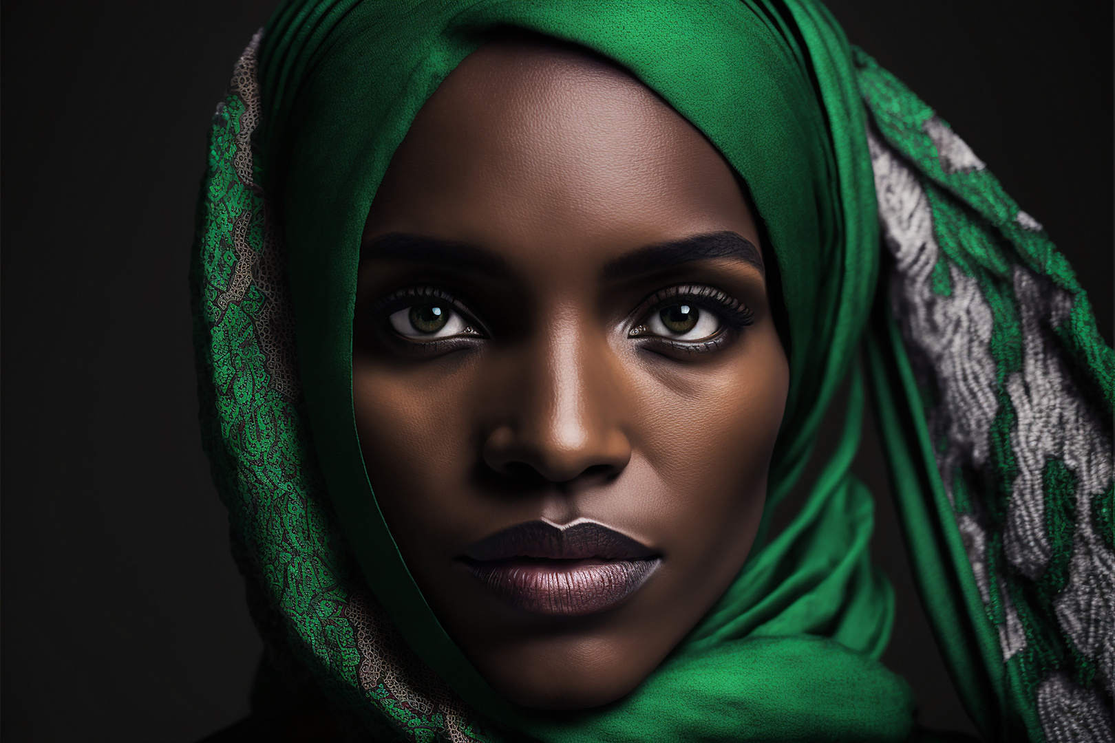 Portrait of Black Beautiful Woman