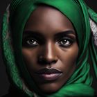 Portrait of Black Beautiful Woman