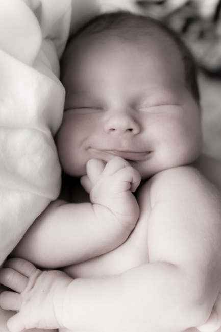 portrait of sleeping young baby