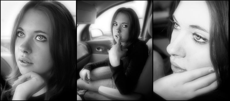 portrait session in a car