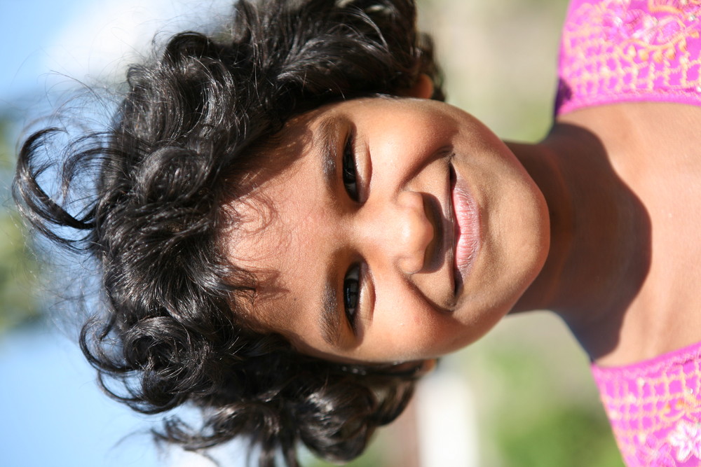 Portrait von Mädchen in Indien