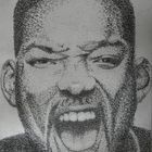 Portrait von Will Smith. Bestehend aus ca 180.000 Bleistiftpunkten