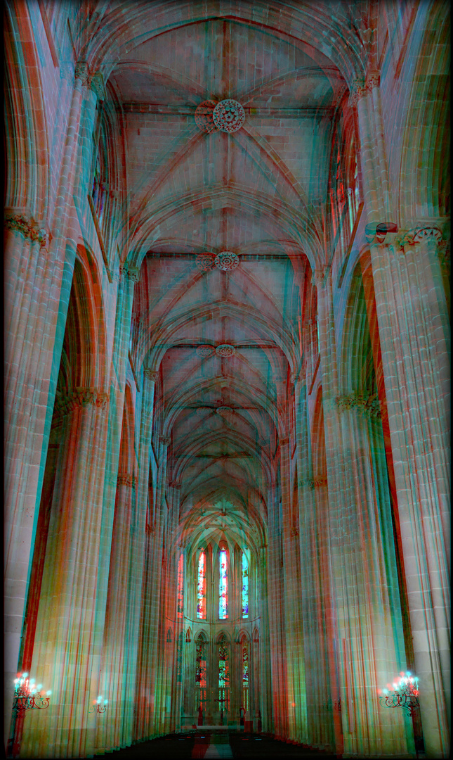 Portugal Batalha Kloster Mittelschiff (3D-ANA)