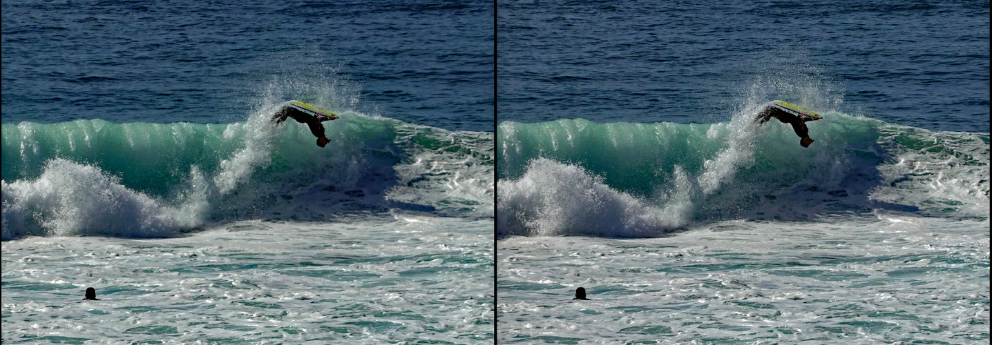 Portugal Nazare Surf-Überflieger  (3D-X-View)