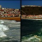 Portugal Stadtstrand Brandung Nazare (3D-XView)