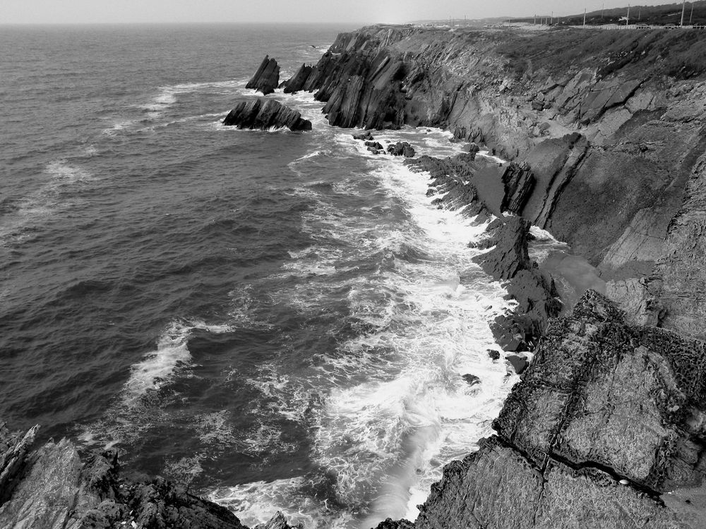 portugiesische Atlantikküste.. Foto &amp; Bild | world, schwarz-weiss ...