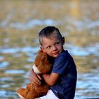 posing at the river