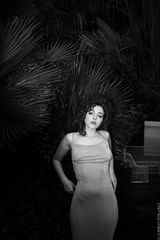 Posing in the palm garden