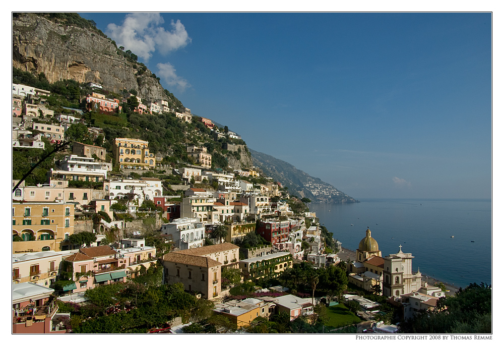 Positano - Sicht auf Dom und Meer