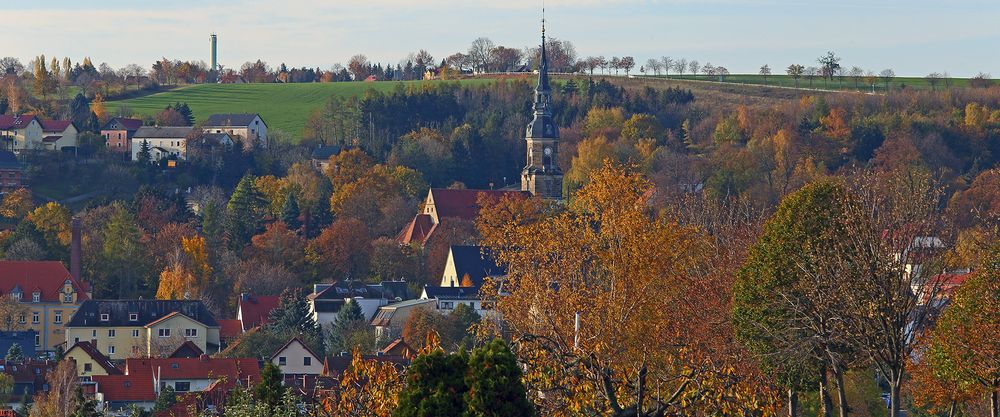 Possendorf im Goldenen Herbst und dieser Ort linkselbisch von Dresden...