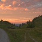 Postalm Abenddämmerung und Abendrot.