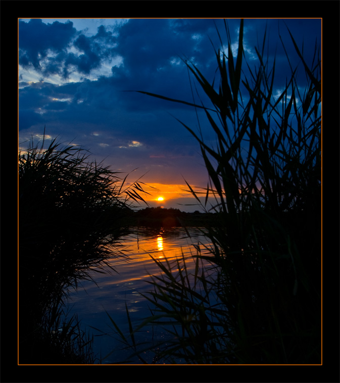 Postkarte mit Sonnenuntergang