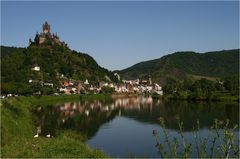 Postkarte von Cochem mit Reichsburg