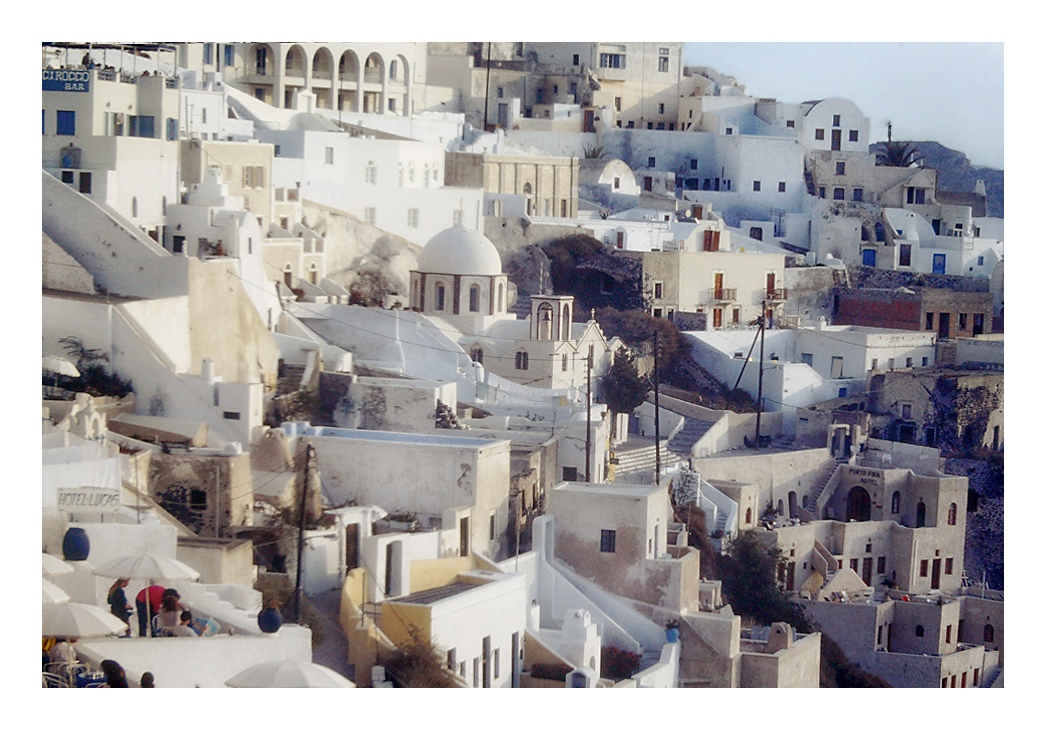 Postkarte von Santorini