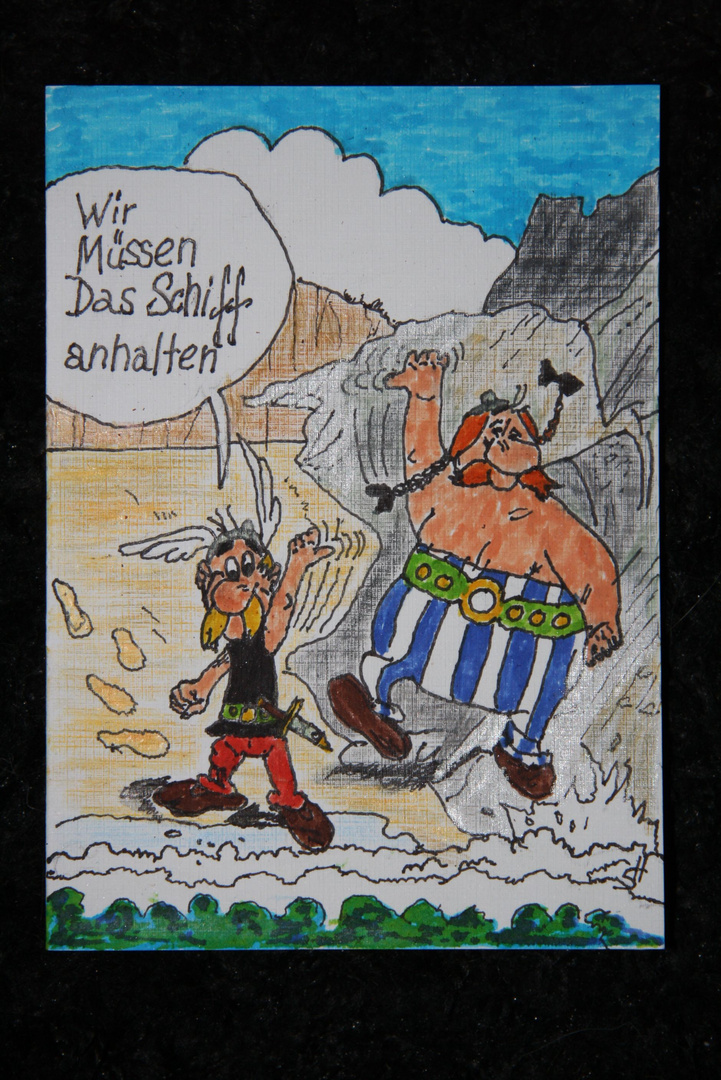 Postkartencomic Asterix und Obelix