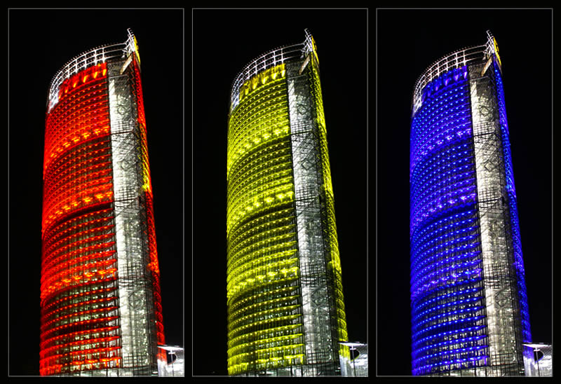 Posttower in 3 Farben