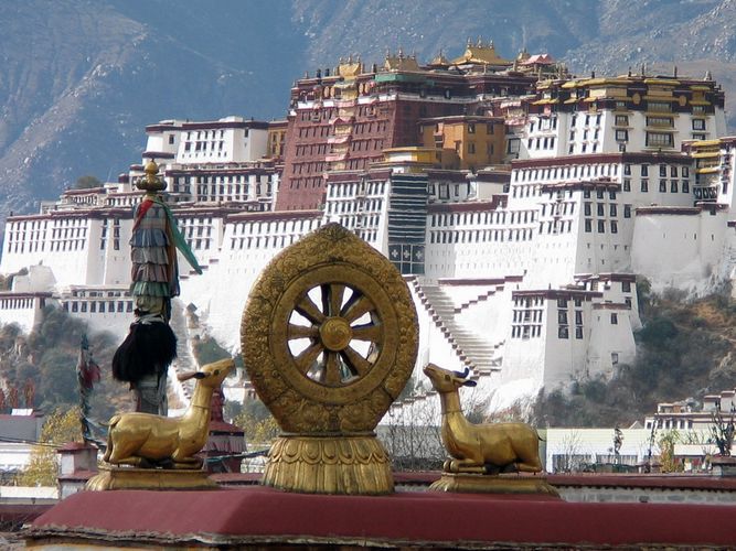 Potala with wheel of Dharma