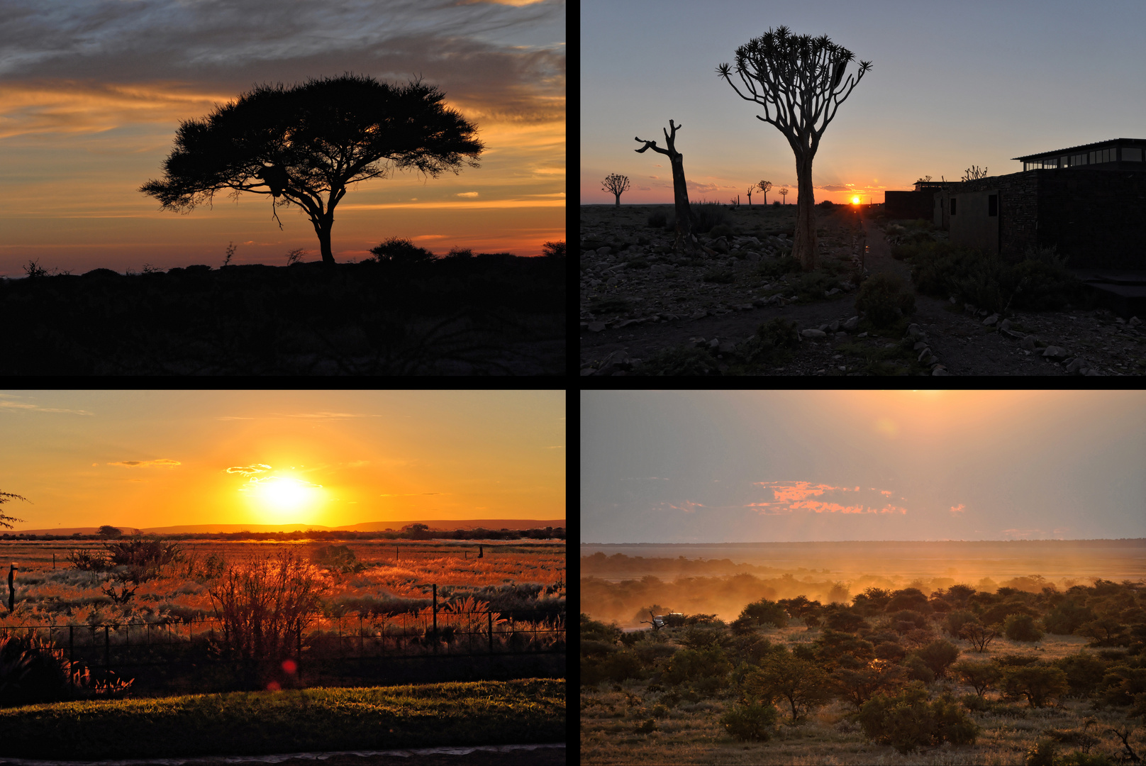 Potpourri aus Sonnenauf- und untergängen, Namibia 2014