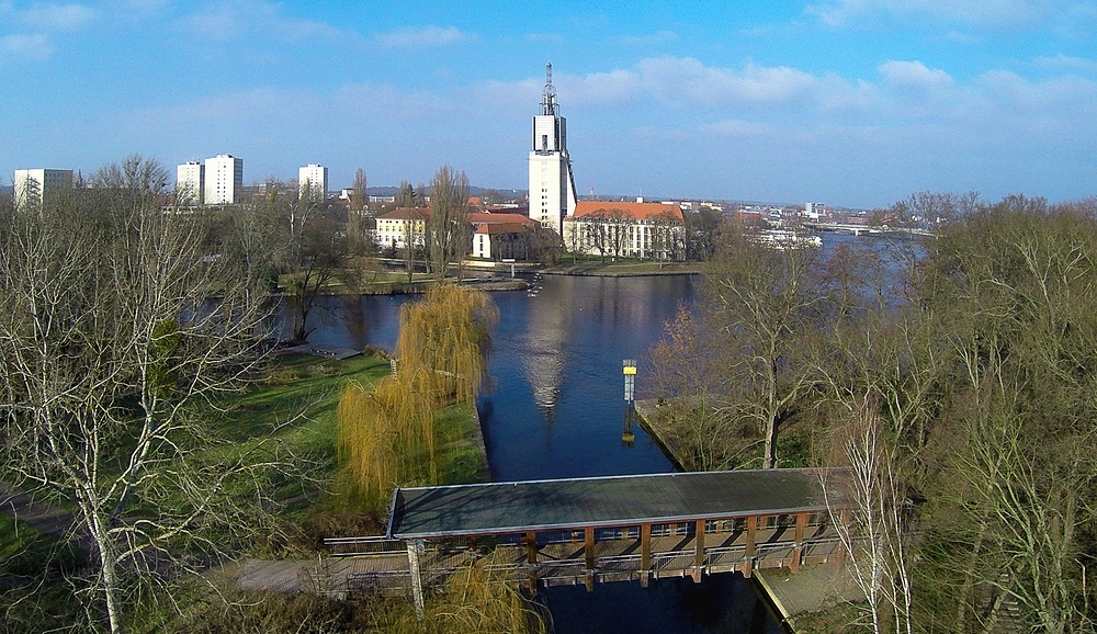 Potsdam,- Blick auf die Nuthemündung in die Havel.