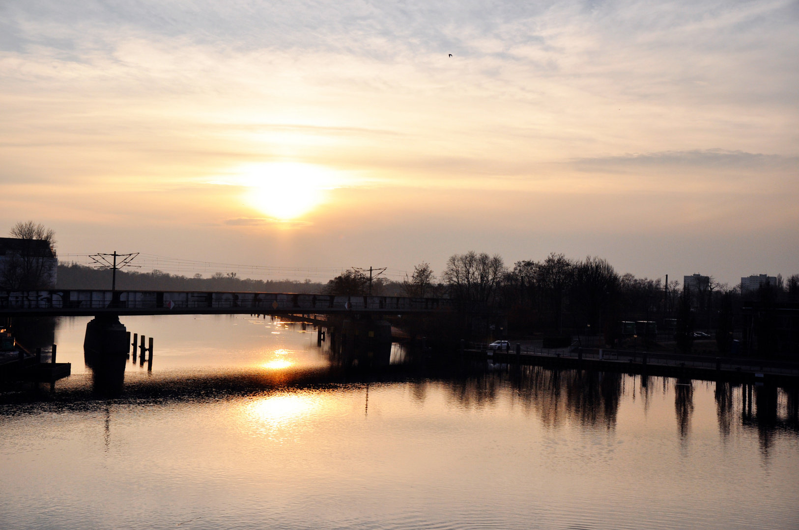 Potsdam, Lange Brücke am Abend