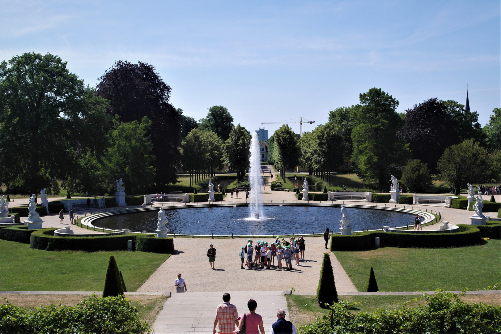 Potsdam Schlosspark mit Wasserfontäne