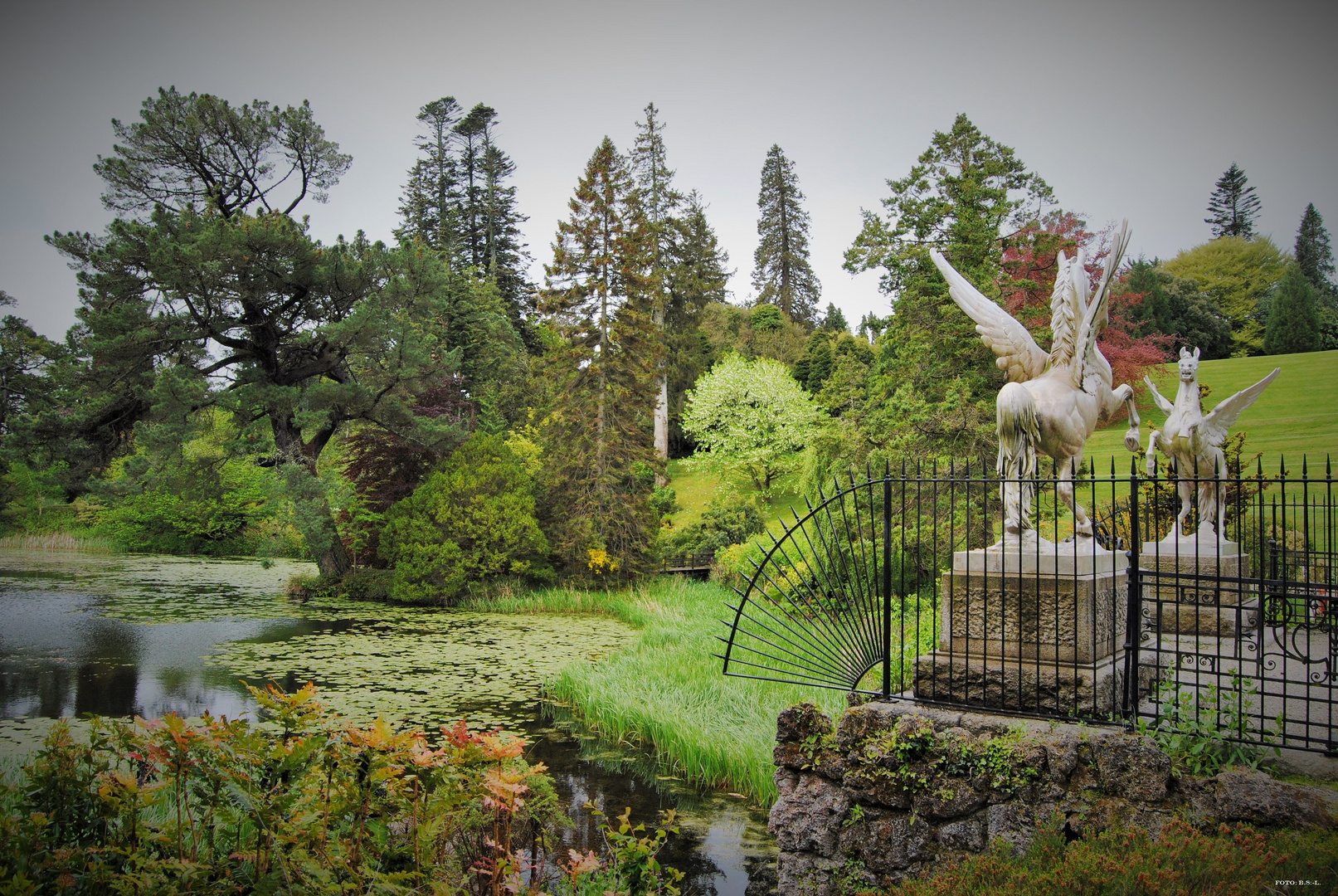 Powerscourt Gardens - Triton Lake with Winged Horses