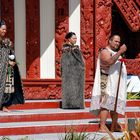 Powhiri vor dem Marae in Whakarewarewa 