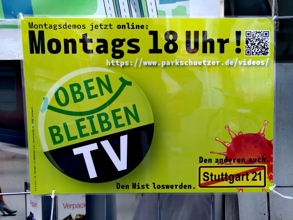 PP Plakat Montags 18Uhr Stgt K21 P20-20-col